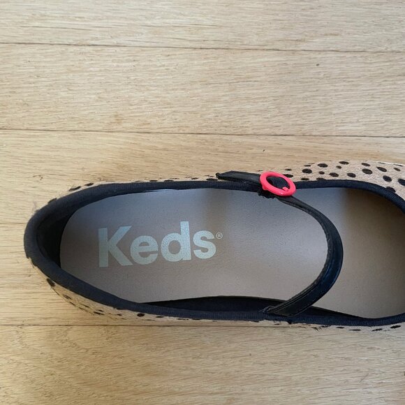 Keds mary jane flats - animal print on real cow hair fur Women's size 8.5 medium - Picture 6 of 7